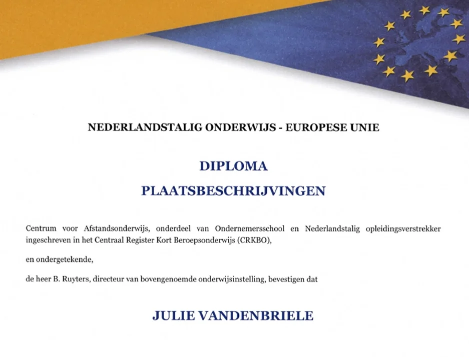 Diploma plaatsbeschrijvingen